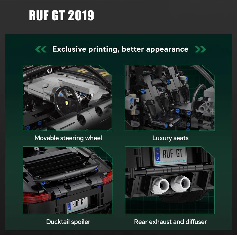 1:10 RUF GT, highly detailed and restored, a must-have for RUF fans (1165 pieces)