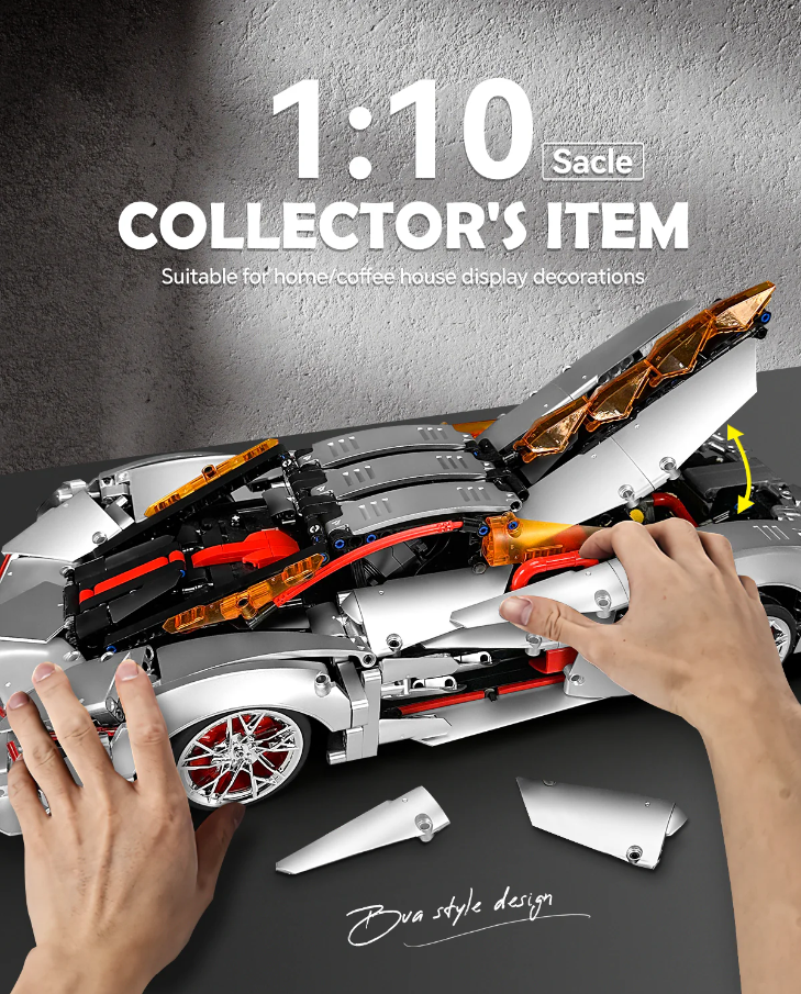 1:10 Lambo 3000 Years Building Block Supercar Static Version (2130 pieces)