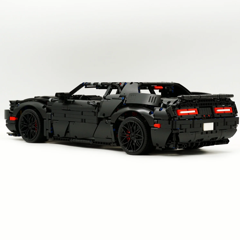 1:8 Dodge Challenger, Black Warrior custom version building block supercar (3300+ pieces)