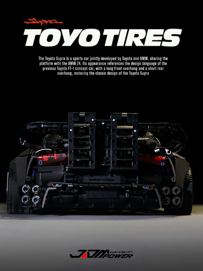 1:8 Supra Building Kit, Static Version of the Brick Supercar (4399 pieces)