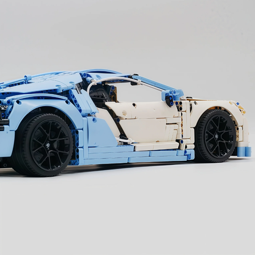 1:8 Chiron, custom modified building block supercar, yellow/red/blue/gray (4031 PCS)
