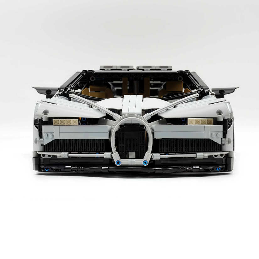 1:8 Chiron, custom modified building block supercar, yellow/red/blue/gray (4031 PCS)