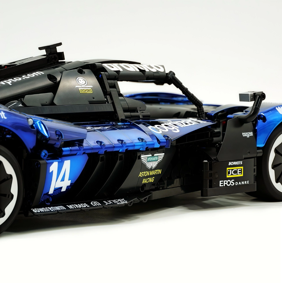1:8 Martin Valkyrie building block supercar, custom dark blue electroplating version (3869 pieces)