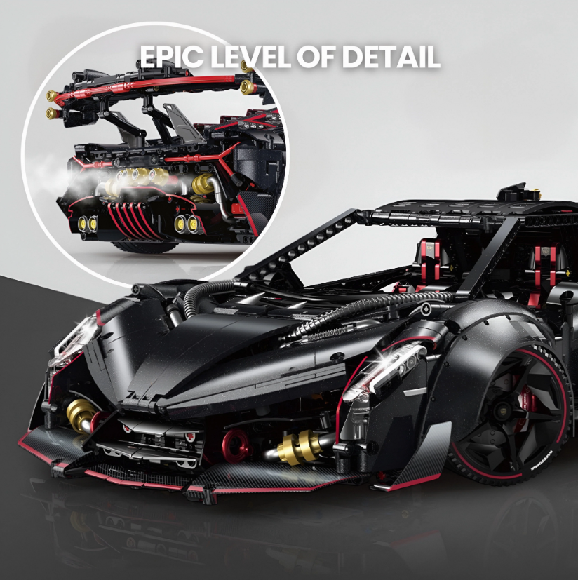 1:8 Lambo Veneno Limited Edition Obsidian V12 Supercar 64cm 3809 pieces