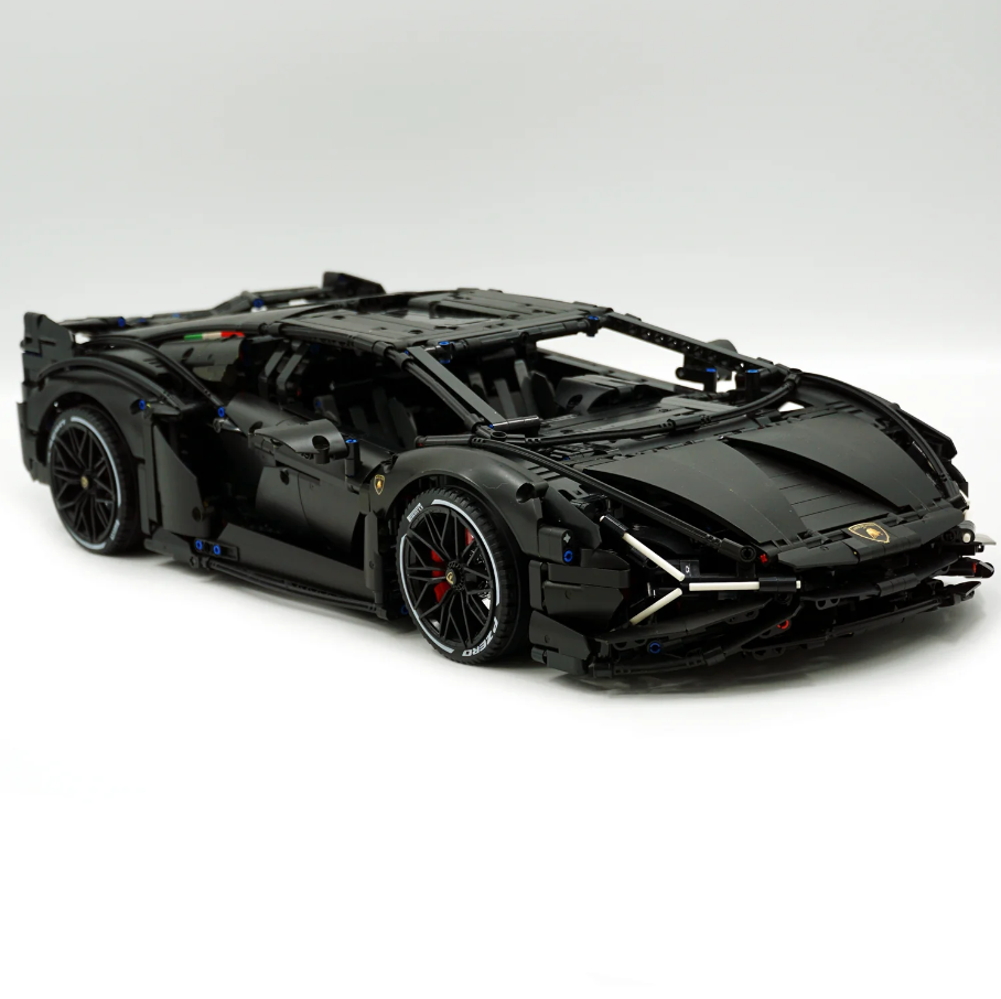 1:8 Lamborghini Sian Black Special Edition Building Block Supercar (3696 PCS)