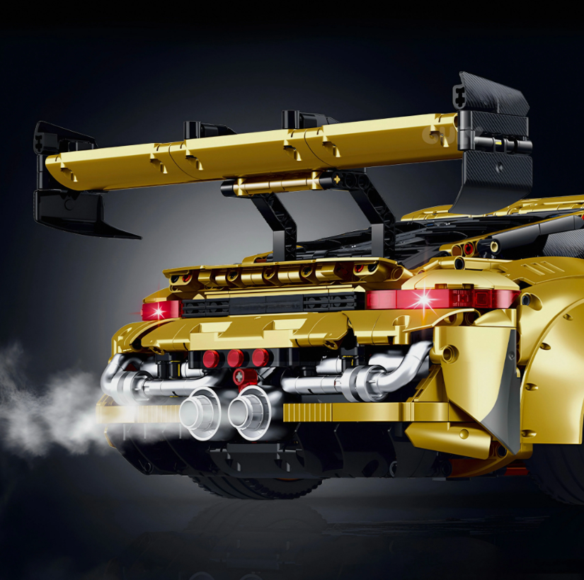 1:8 GT3 RS Gold Concept Car | Building Block Supercar, 3824 pieces