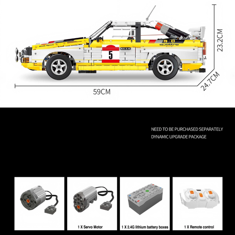 1:8 Audi Rally Quattro S1B Set 1984, Authentic Licensed (3887+ pieces)