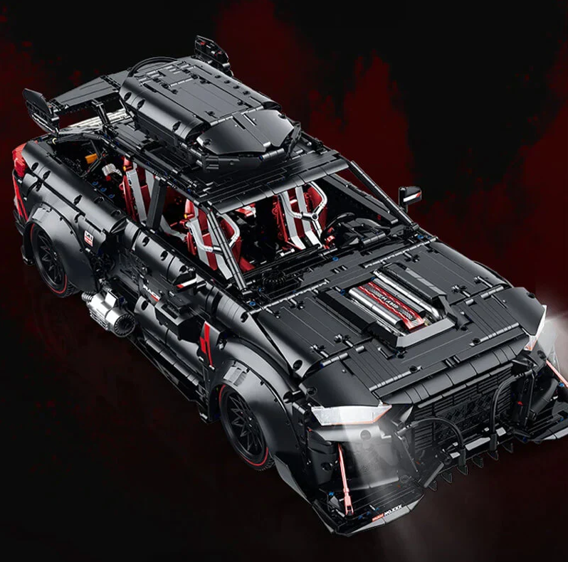 1:8 RS6 Quattro Widebody Station Wagon Matte Black Brick Supercar | 4189+ pieces