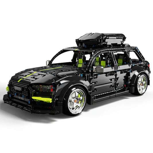 1：10 RS6 Black Warrior Set, High Detail Restoration, Travel SUV, Removable Roof Storage Box (2896 pieces
