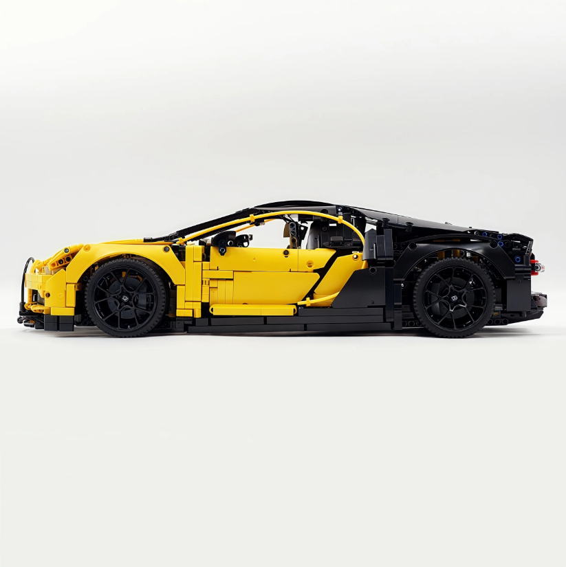 1:8 Chiron, custom modified building block supercar, yellow/red/blue/gray (4031 PCS)