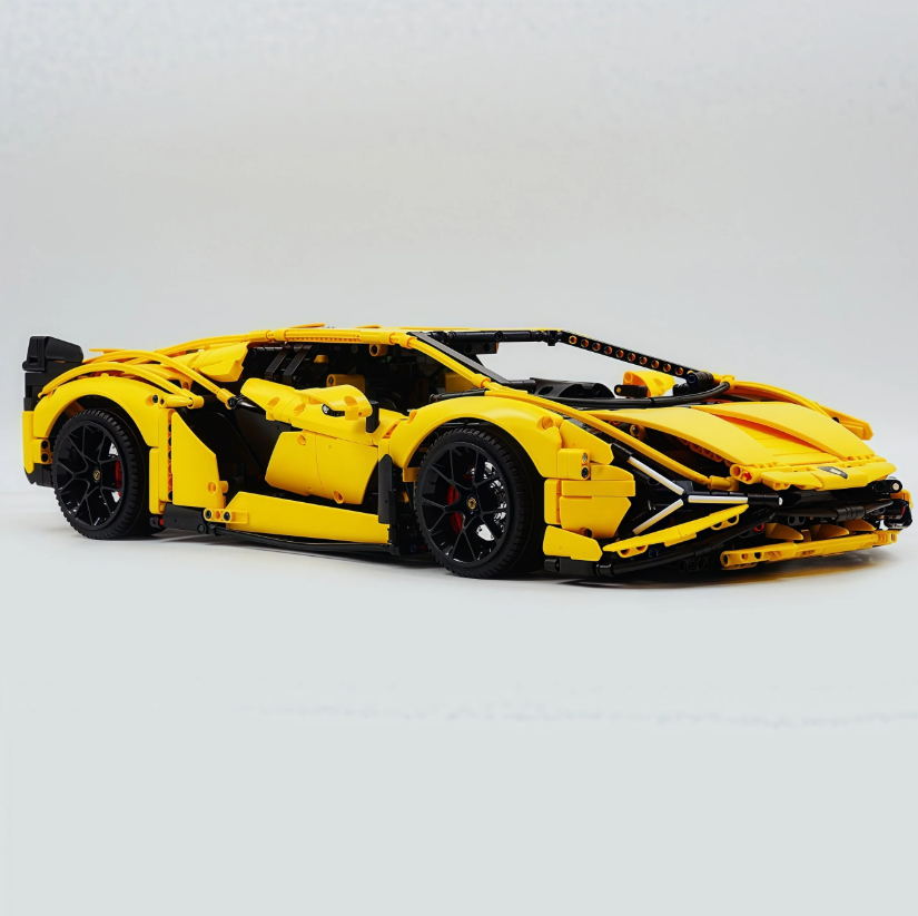 1:8 Lambo Sian Yellow Special Edition Building Block Supercar (3696 PCS)