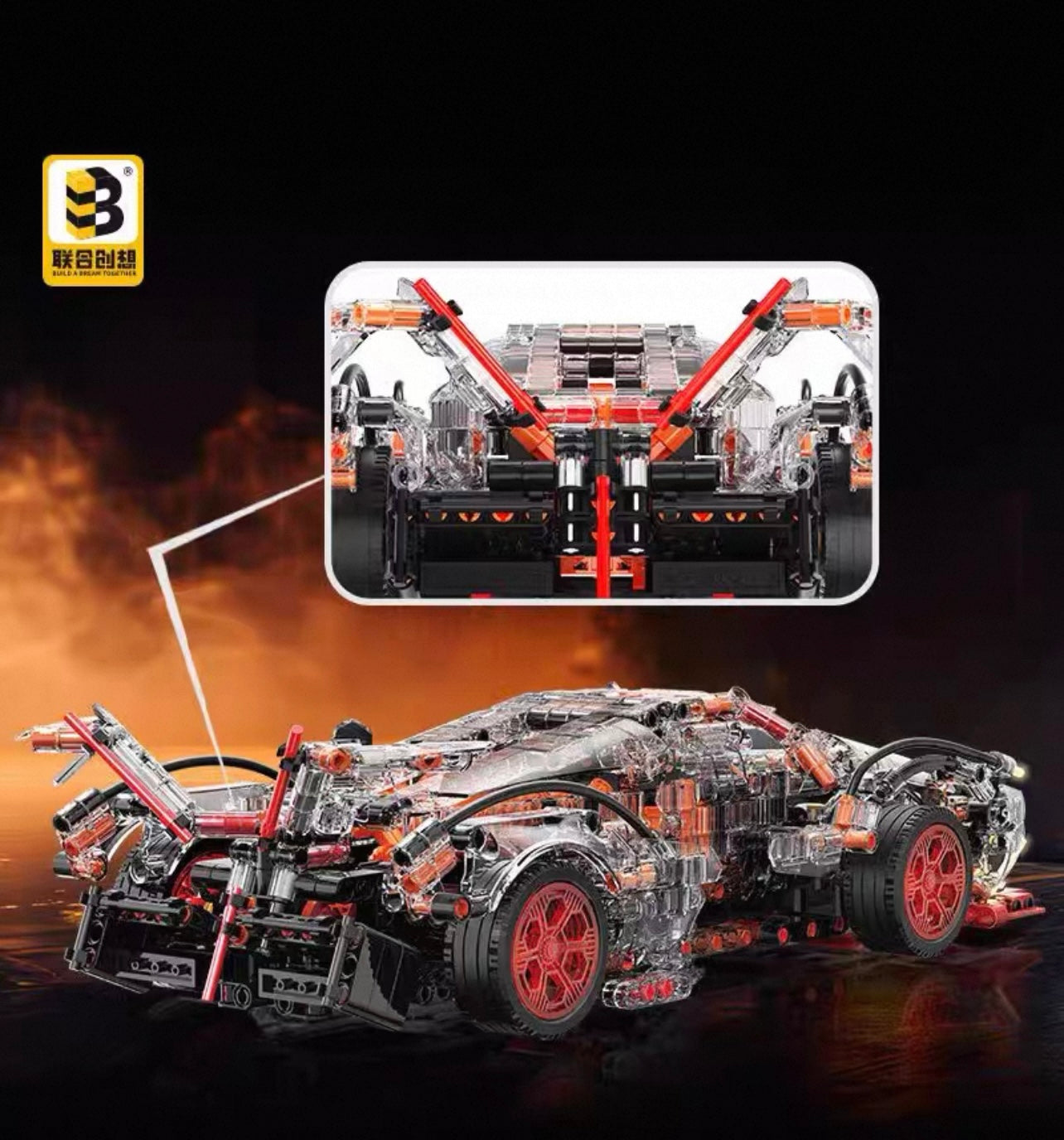 Apollo VEO1:14 Supercar Building Block Model (1100 PCS)