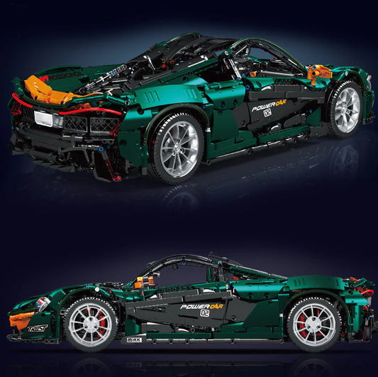 1:8 Dark Green Beast P1 Building Block Supercar (3239 pieces)