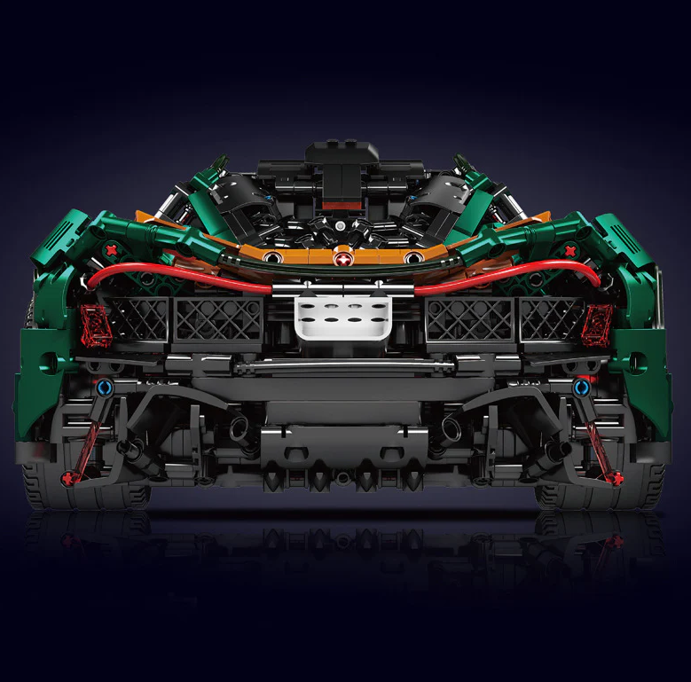 1:8 Dark Green Beast P1 Building Block Supercar (3239 pieces)