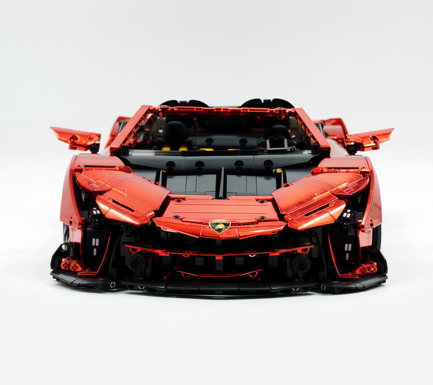 1:8 Lambo Auténtica, building block supercar, painted pearl blue/red, static version (3392 pieces)