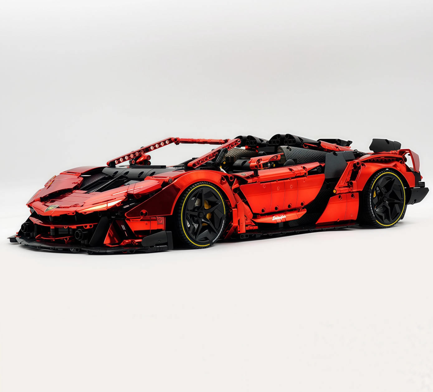 1:8 Lambo Auténtica, building block supercar, painted pearl blue/red, static version (3392 pieces)