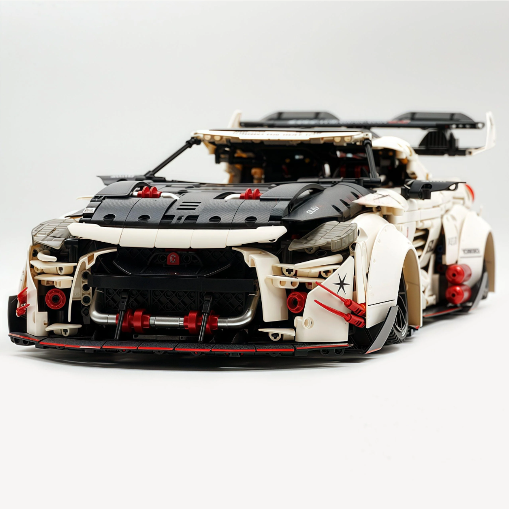 1:8 GT-R R35 Widebody Edition Electroplated Beast Building Block Supercar 3939+ pieces