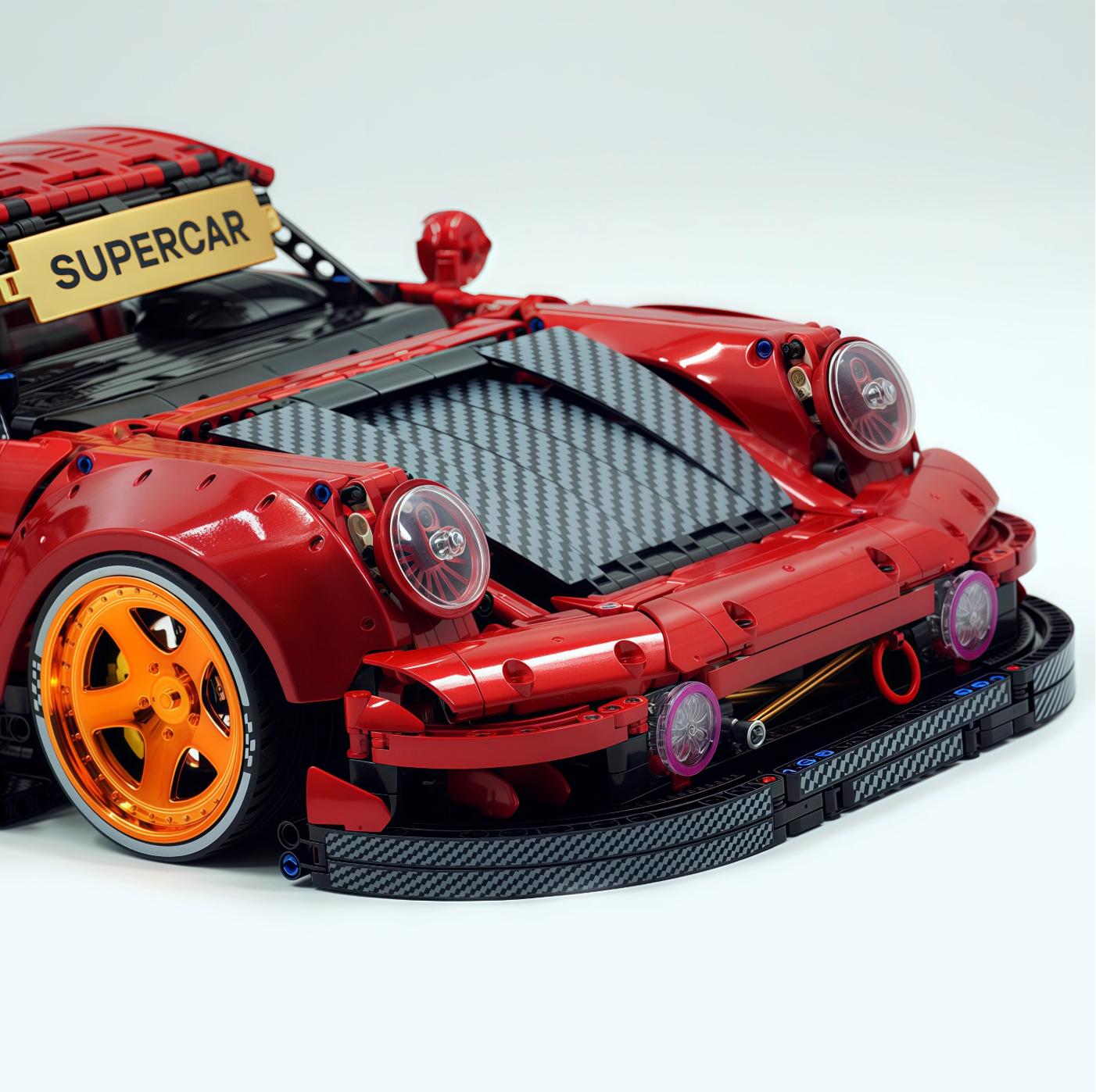 Ultimate Widebody 964 RWB, a red custom block supercar (4190 pieces)