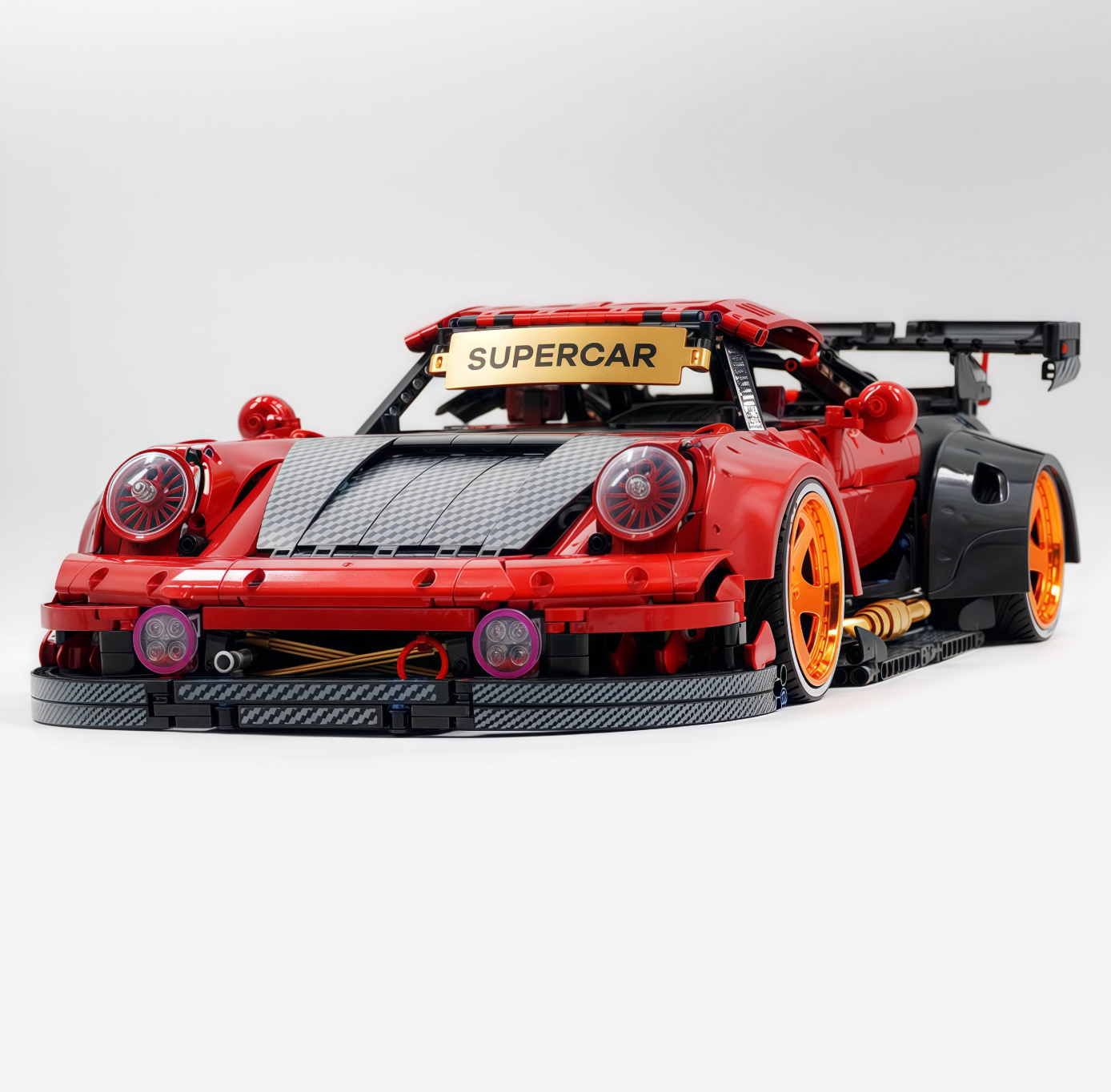 Ultimate Widebody 964 RWB, a red custom block supercar (4190 pieces)