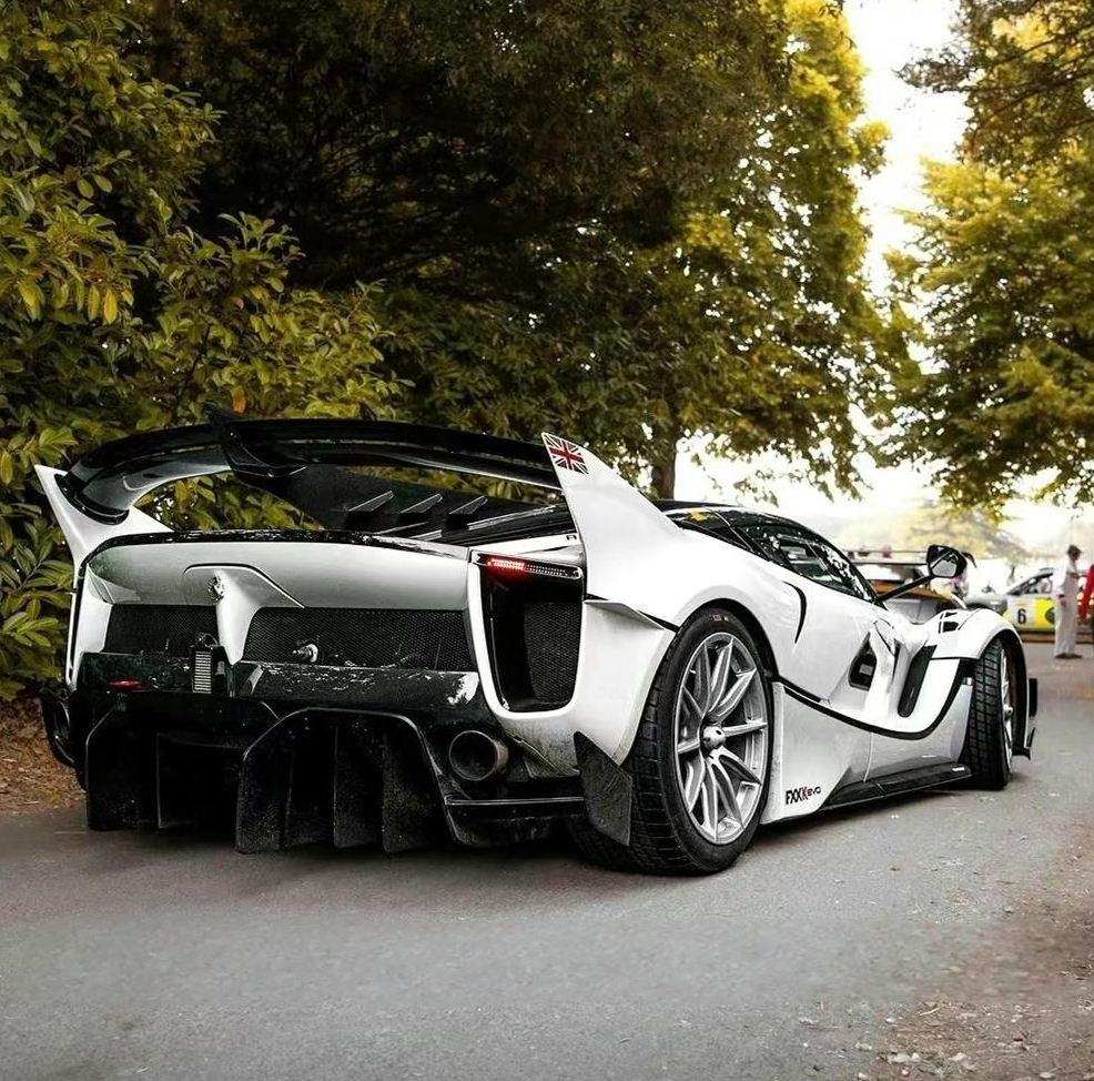 1:8 FXXK EVO custom modification, rare pearl white, oversized rear wing (4739 pieces)