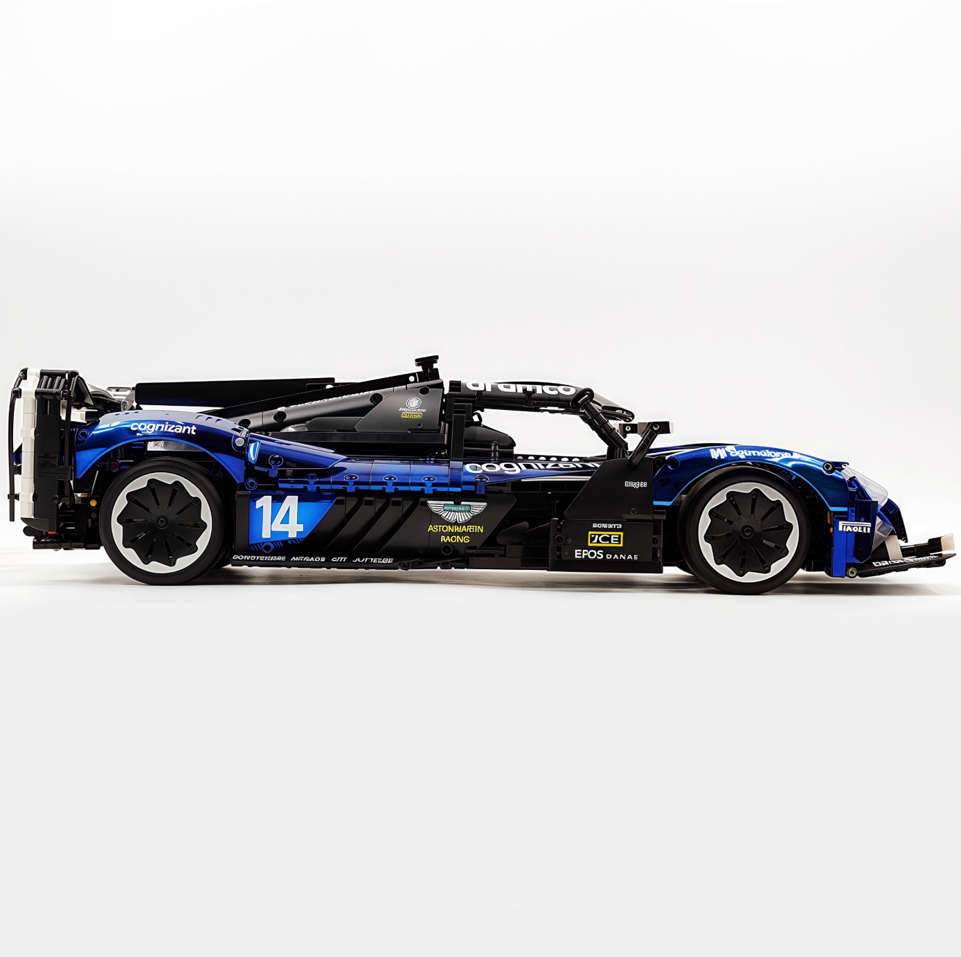 1:8 Martin Valkyrie building block supercar, custom dark blue electroplating version (3869 pieces)