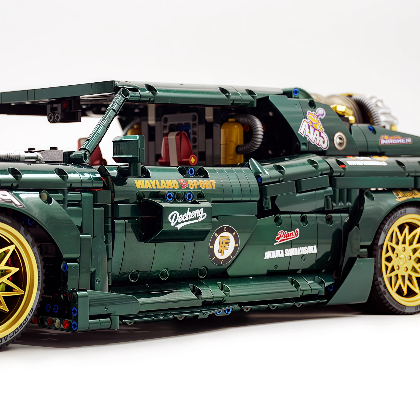1:8 Challenger building block supercar black/green/purple/red (3751 pieces)