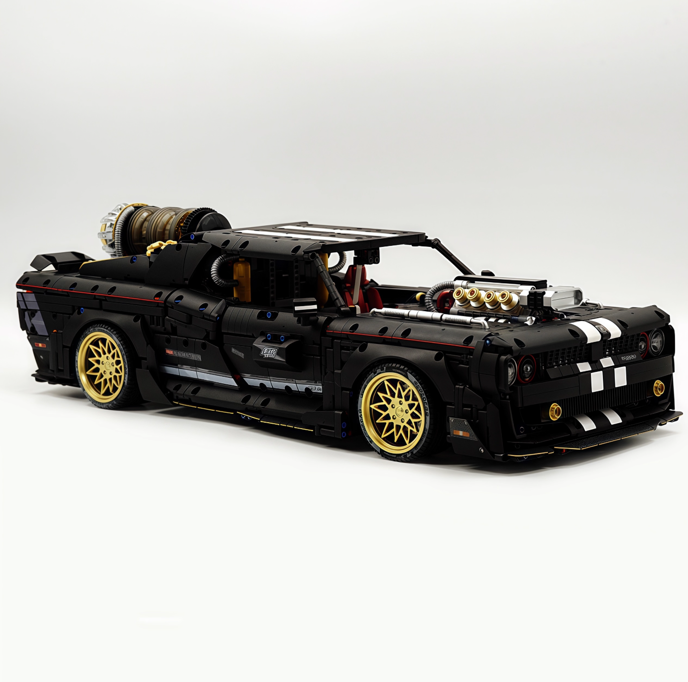 1:8 Challenger building block supercar black/green/purple/red (3751 pieces)