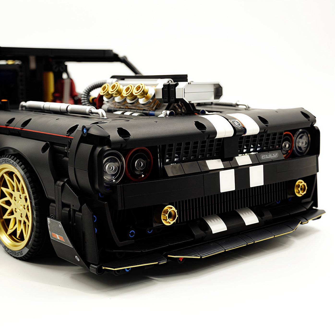 1:8 Challenger building block supercar black/green/purple/red (3751 pieces)