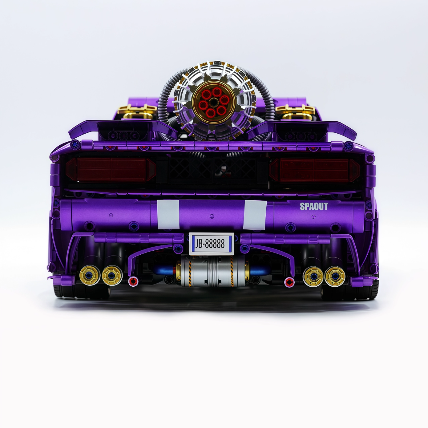 1:8 Challenger building block supercar black/green/purple/red (3751 pieces)