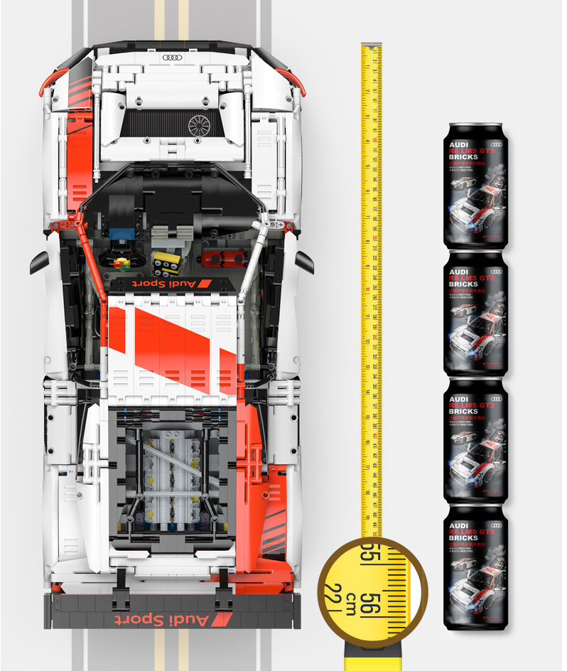 Audi R8 LMS GT3-1:8 Building Block Supercar (3300+ pieces)