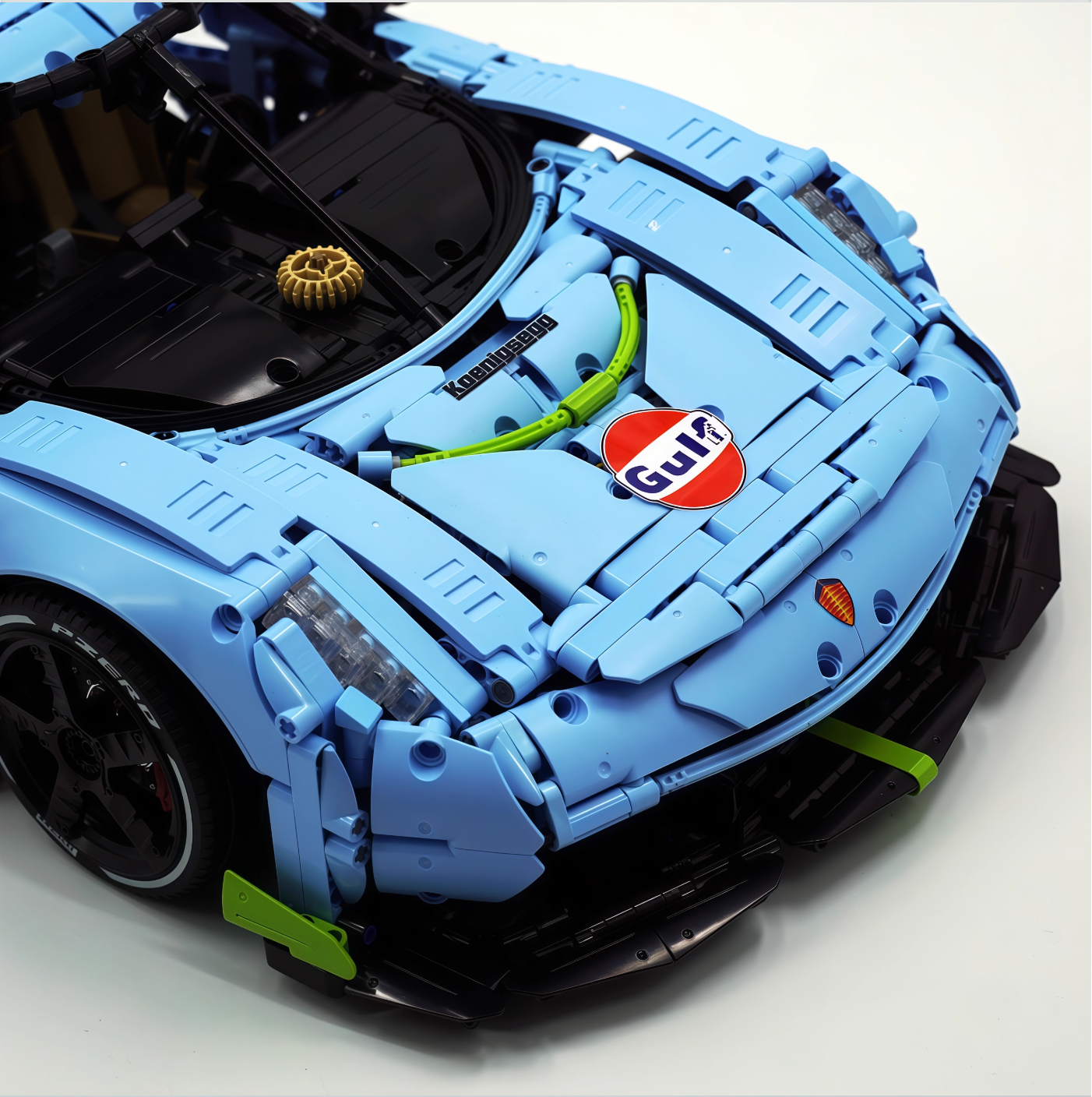 1:8 JESKO, custom Gulf Blue/Black/Orange limited edition building block supercar (4346 pieces)