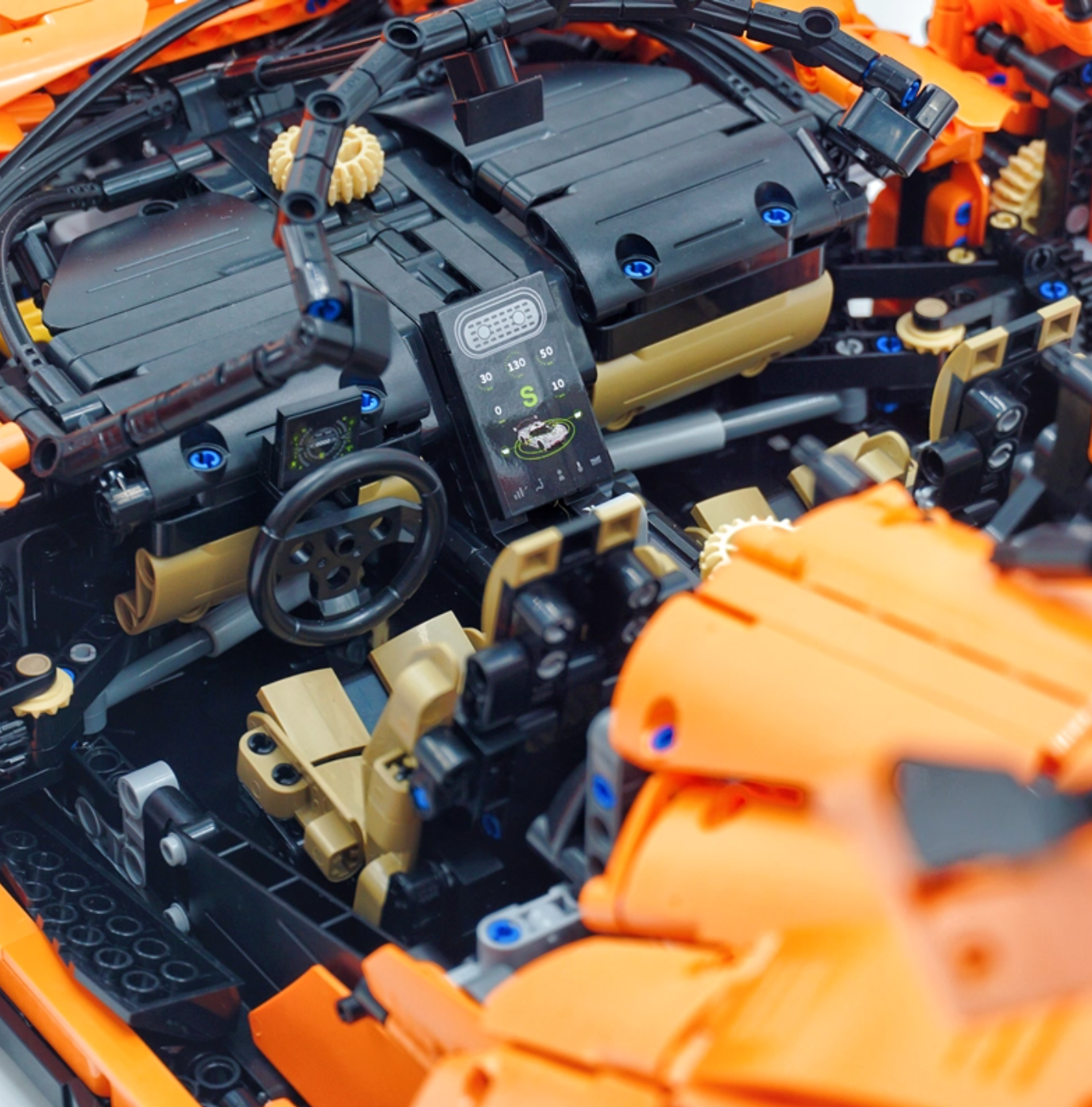 1:8 JESKO, custom Gulf Blue/Black/Orange limited edition building block supercar (4346 pieces)