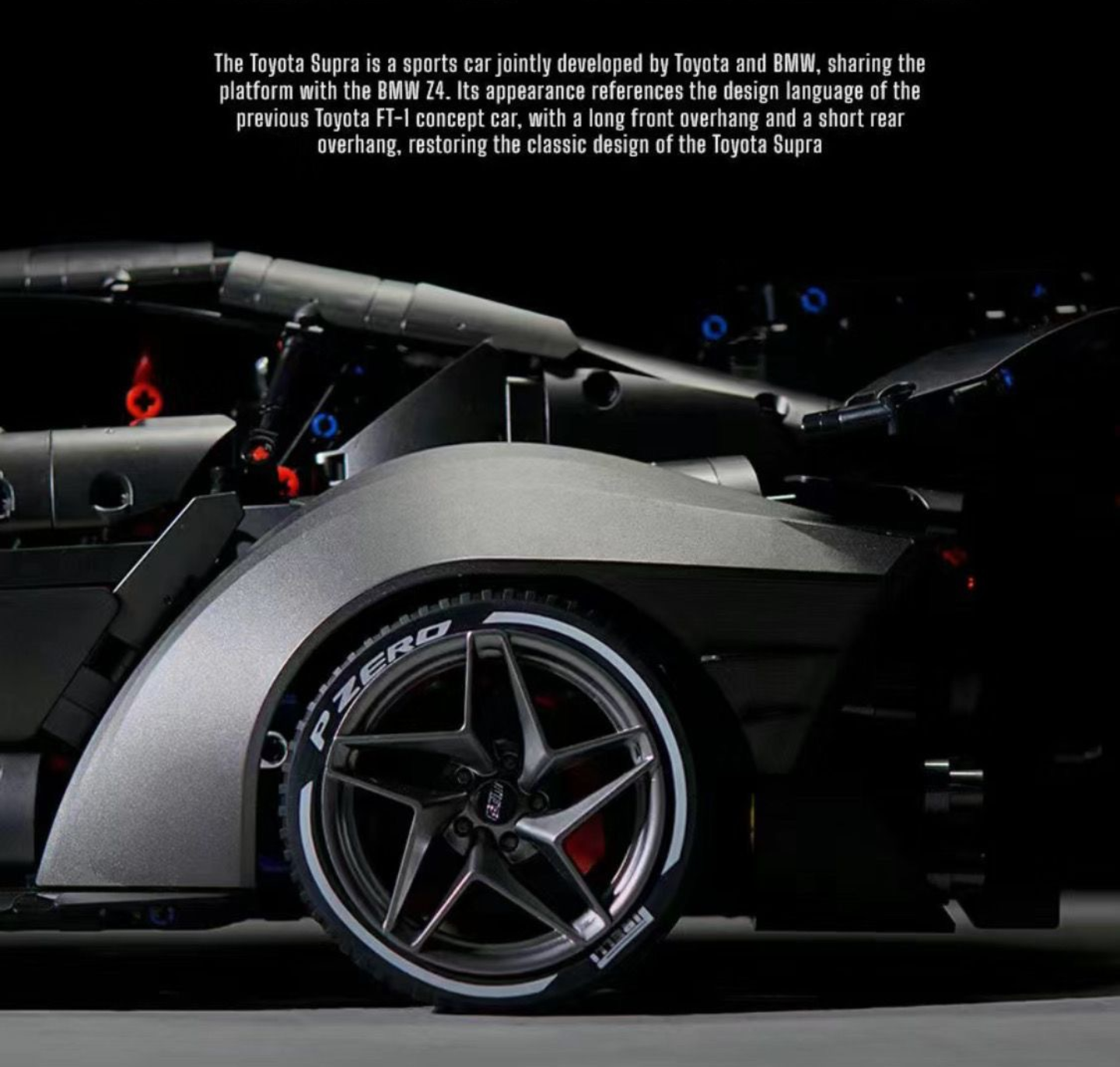 1:8 Supra Building Kit, Static Version of the Brick Supercar (4399 pieces)