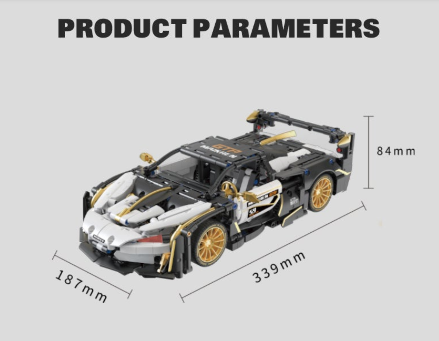 1:14 Platinum MC Supercar Building Set, Boys' and Men's Youth Collectible Model (1242 pieces)